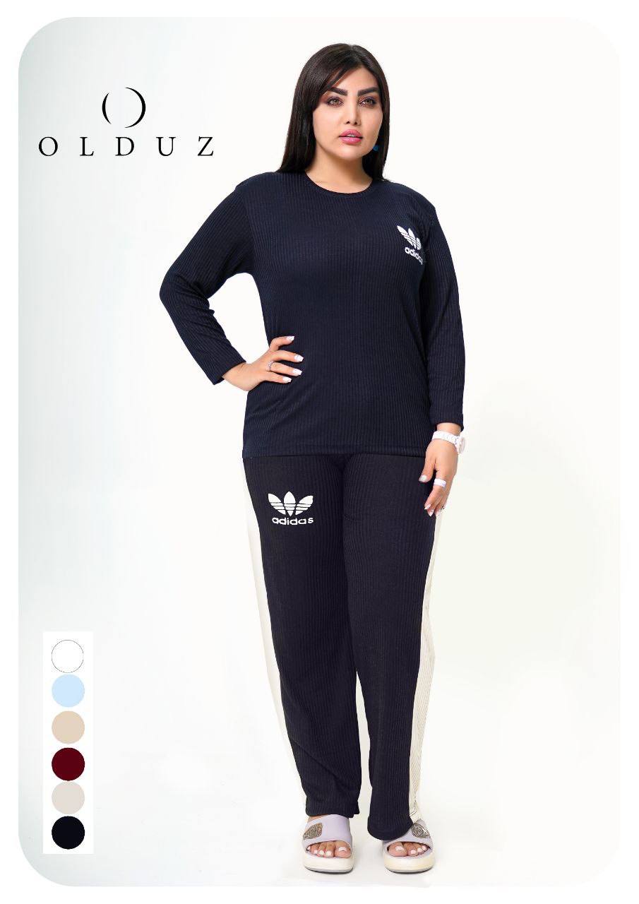 ست بلوز شلوار ریلی (آکاردئونی) زنانه طرح adidas