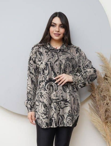 شومیز مانتویی گلدار