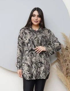 شومیز مانتویی گلدار زنانه