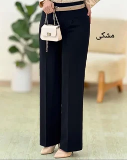 شلوار بگ کرپ دبل مازراتی موکا قهوه ای و سرمه ای و مشکی زنانه