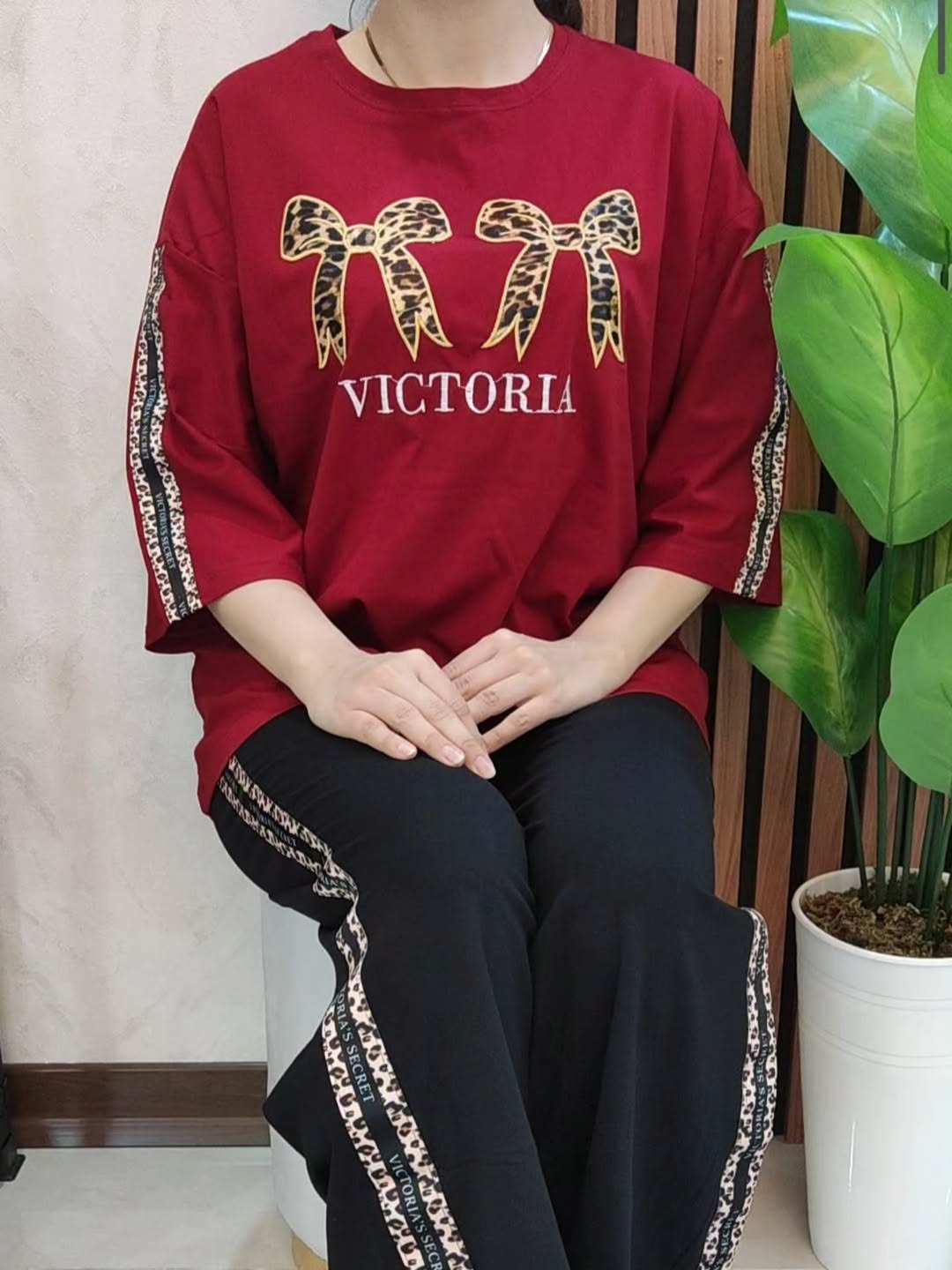 ست تیشرت شلوار لانگ پاپیون